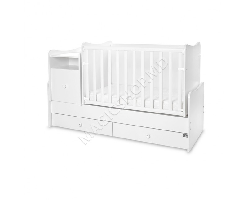 Кроватка детская Lorelli TRIO PLUS 160x70 см White